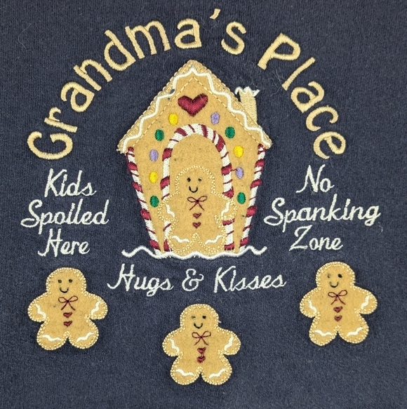 Natural Escape XL Double Collar Grandma Crewneck Navy/Red - Picture 3 of 8